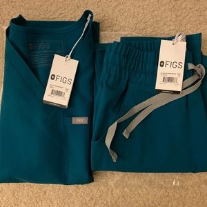 NWT Figs Scrub Set (Catarina and Yola) in Pacific Blue XXS